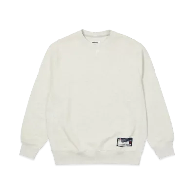 PALACE P NECK CREW "Light Grey Marl"