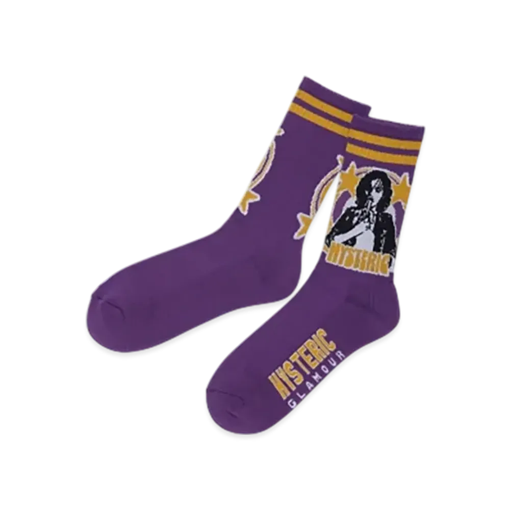 HYSTERIC GLAMOUR Woman Banana Sport Socks "Purple"