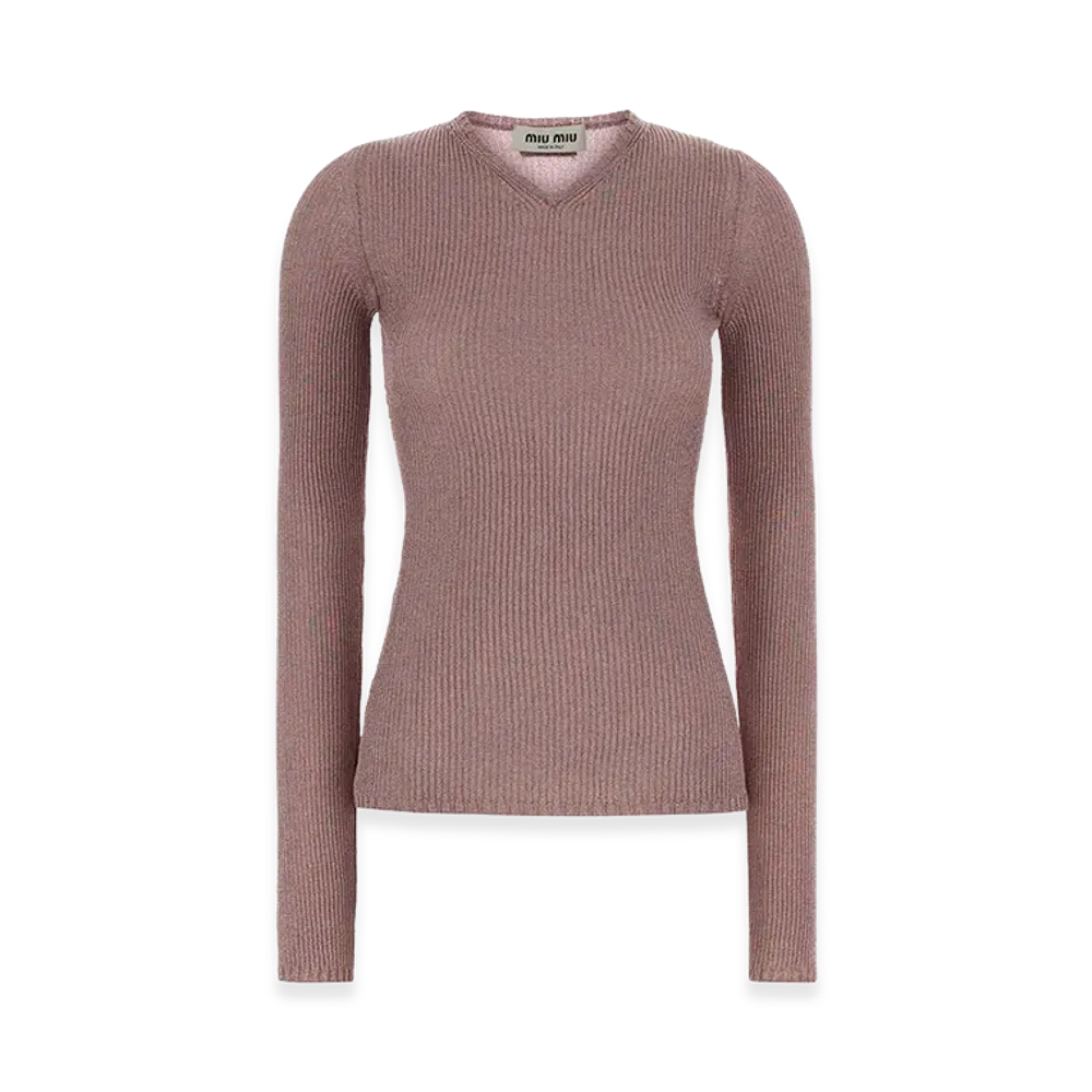 MIU MIU Women's Viscose Blend Top "Pink"