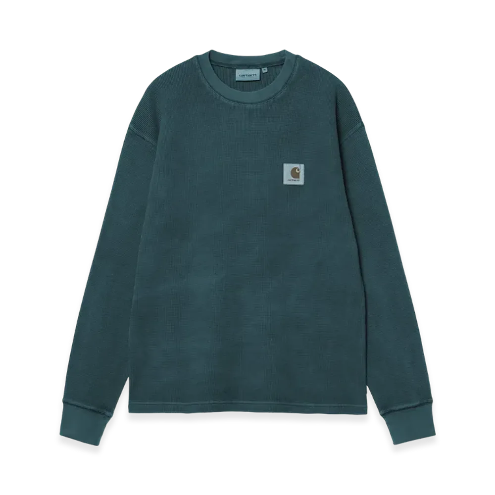 Carhartt WIP L/S Vista Waffle T-Shirt "Deep Lagoon(Garment Dyed)"