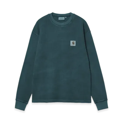 Carhartt WIP L/S Vista Waffle T-Shirt "Deep Lagoon(Garment Dyed)"