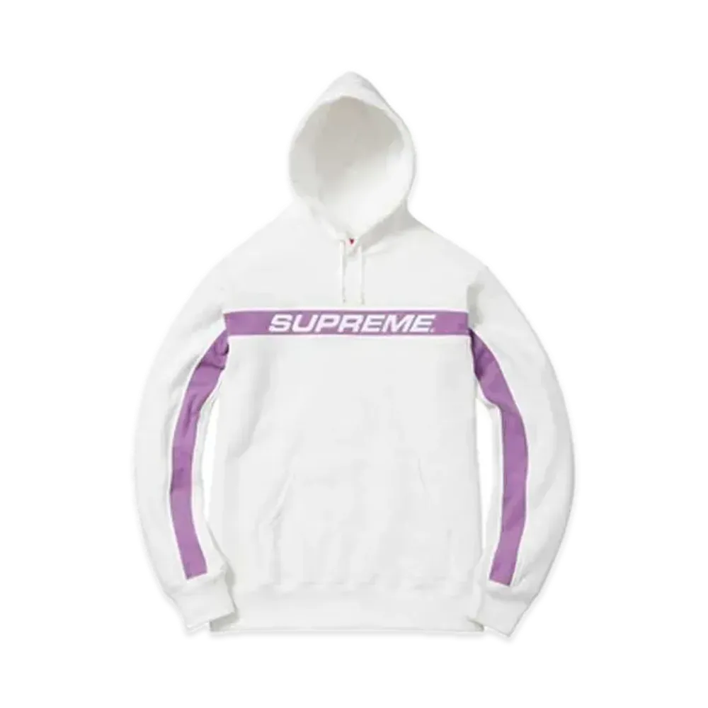Supreme Full Stripe Hooded Sweatshirt "White"
