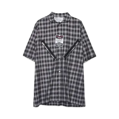 DAIRIKU W-Zip Check Peter Pan Shirt "Black"