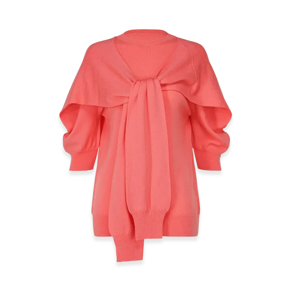 ISSEY MIYAKE Four-Sleeved (Wool) "Coral"