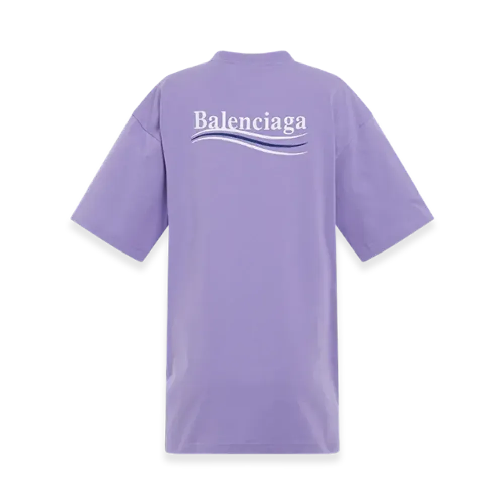 BALENCIAGA Women's Political Campaign Oversized T-Shirt "Light Purple"