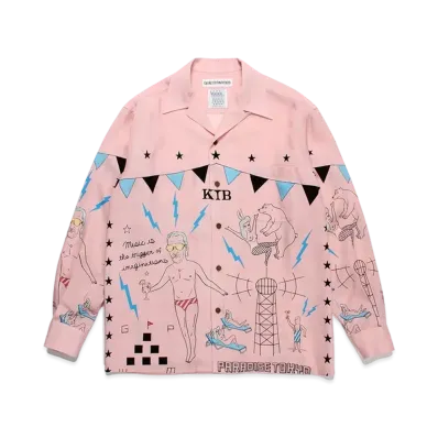 WACKO MARIA World Peace Project Hawaiian Shirt Type-1 "Pink"