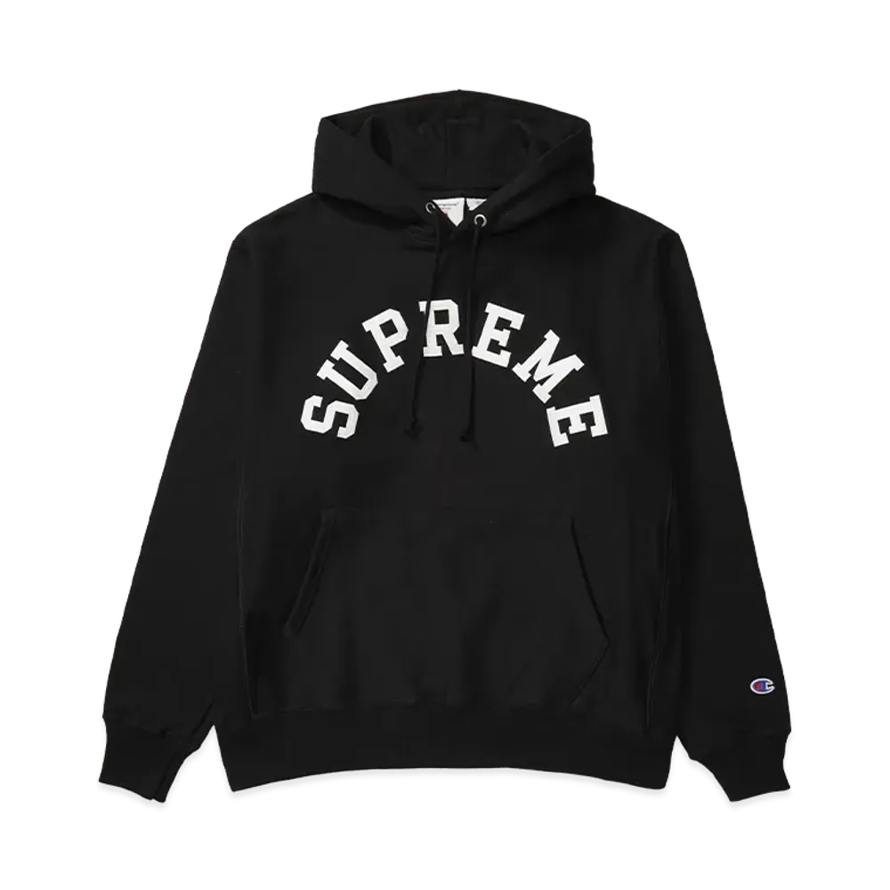 Supreme x Champion Hooded Sweatshirt "Black"
