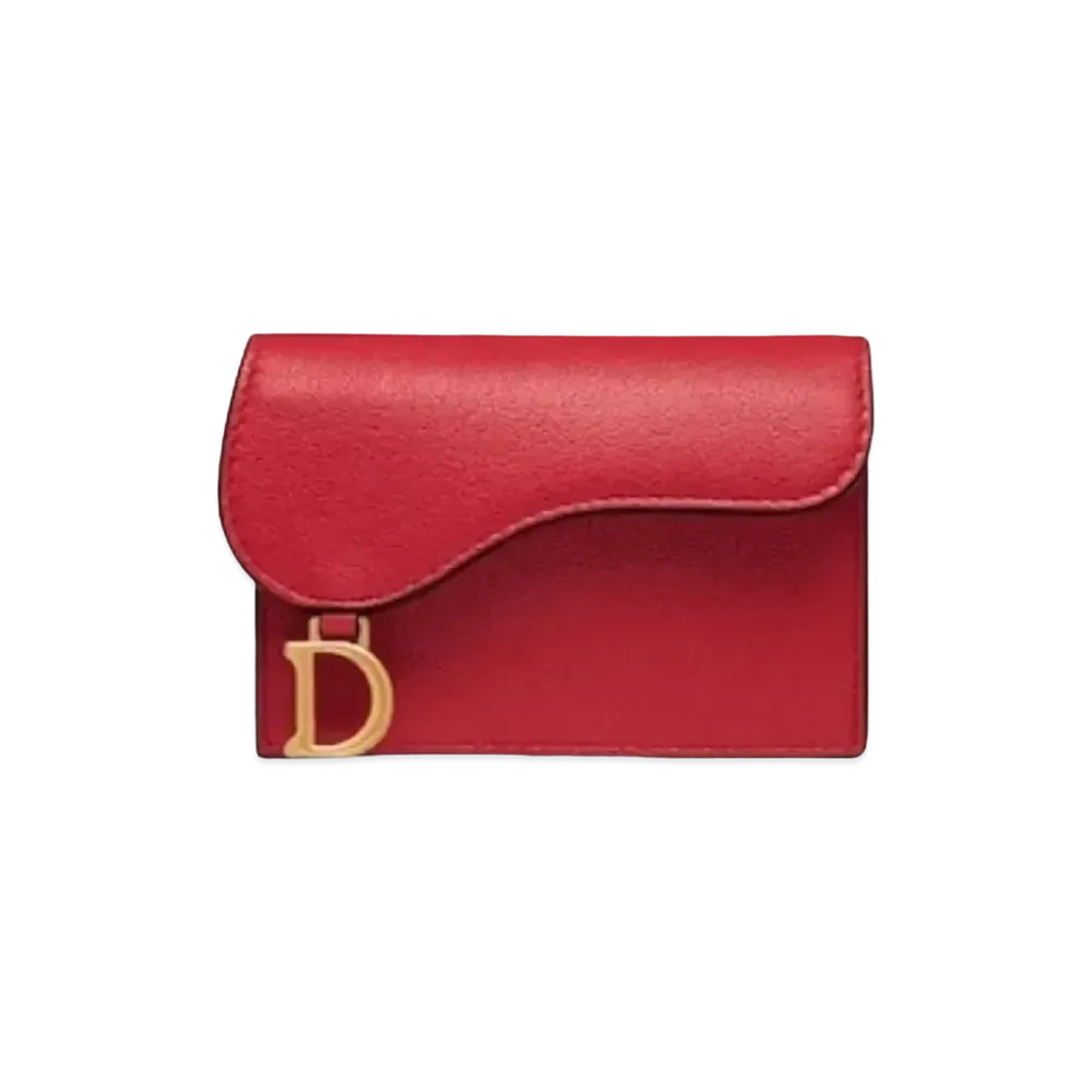 Dior Saddle Flip Card Holder "Red"