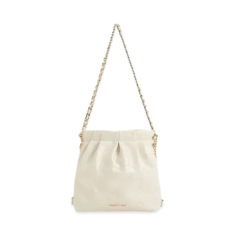 CHARLES & KEITH Duo Chain Handle Two-Way Backpack "Cream"