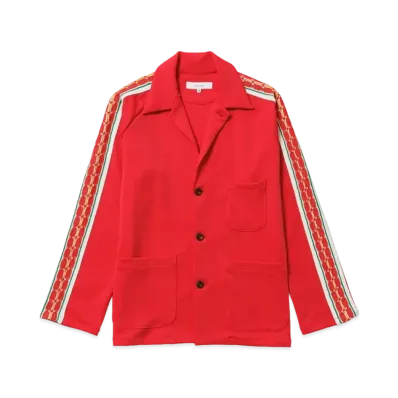 Sasquatchfabrix Lace Tape Track Lapel Jacket "Red"