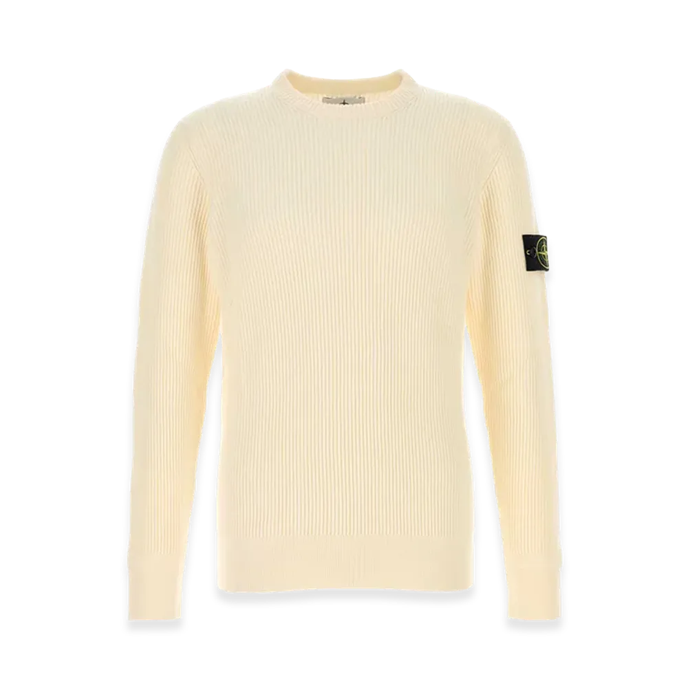 Stone Island Ivory Wool Sweater "White"