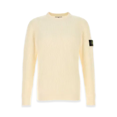 Stone Island Ivory Wool Sweater "White"