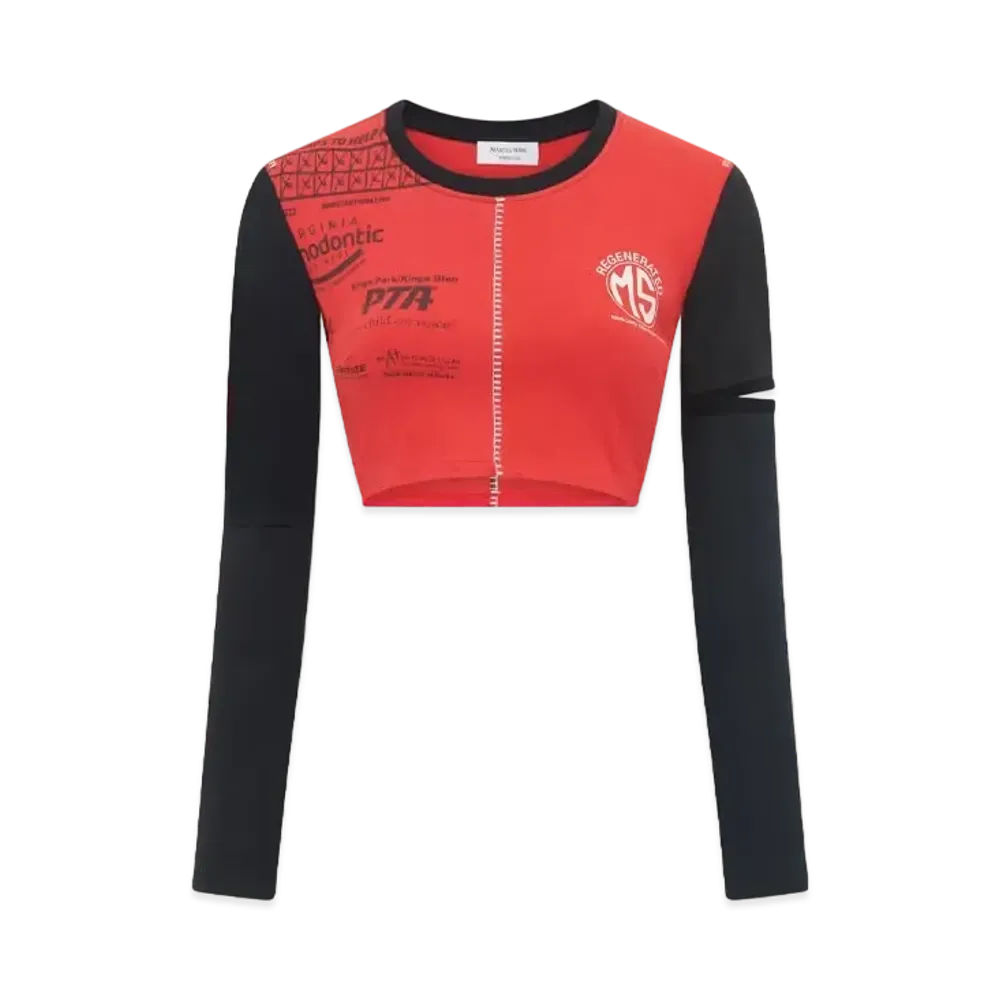 Marine Serre Regenerated Graphic Cropped T-Shirt "Red #1"