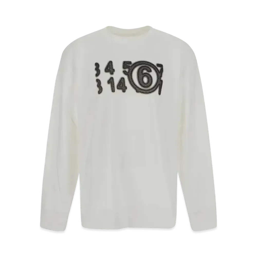 MM6 Maison Margiela Men's Logo Sweatshirt "Off White"