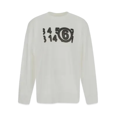 MM6 Maison Margiela Men's Logo Sweatshirt "Off White"