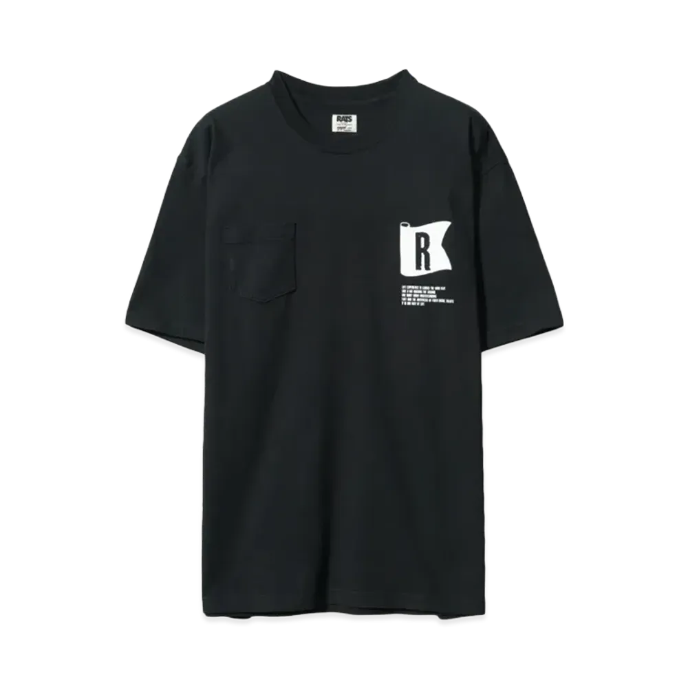 RATS FLAG POCKET TEE "BLACK"