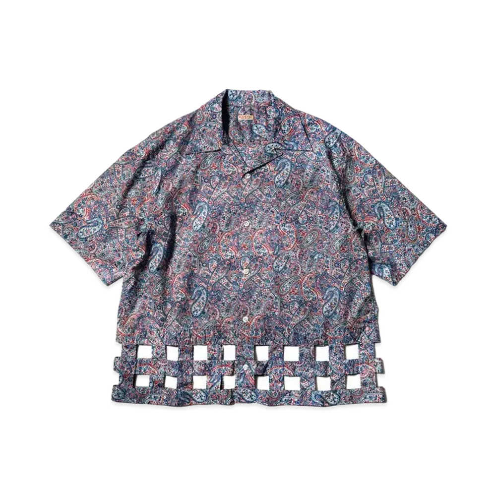 KAPITAL Lawn Paisley Wind Pen Aloha Shirt "Navy"