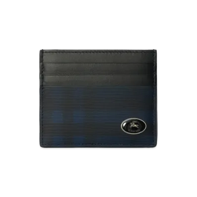 Burberry Tall Check Card Case "Navy"