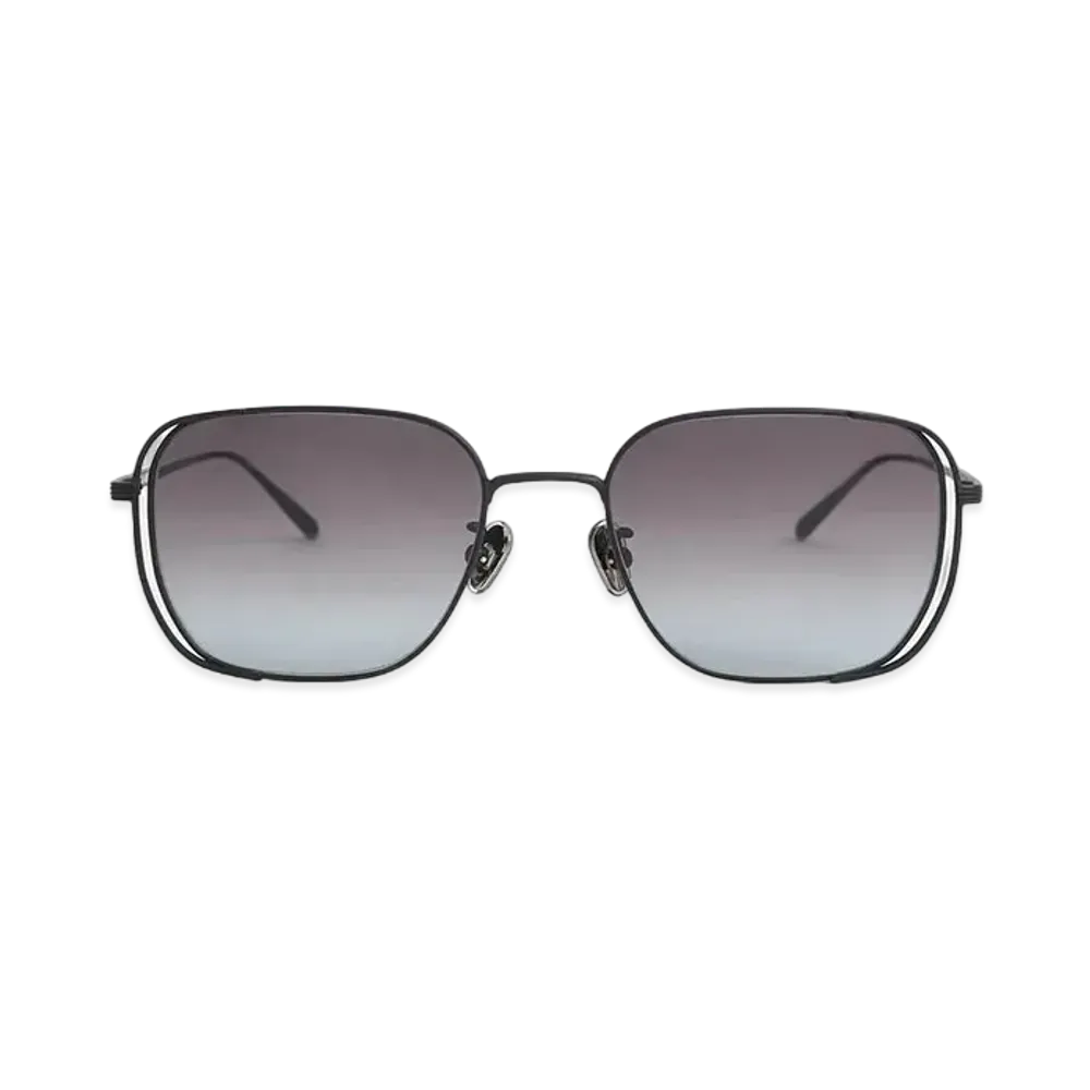 CHARLES & KEITH Metallic-Rim Rectangle Sunglasses "Noir"