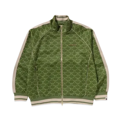 A BATHING APE College Monogram Logo Relaxed Fit Track Jacket "Olivedrab"