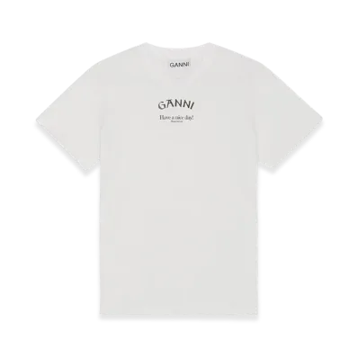 GANNI Relaxed O-Neck T-Shirt "Bright White"