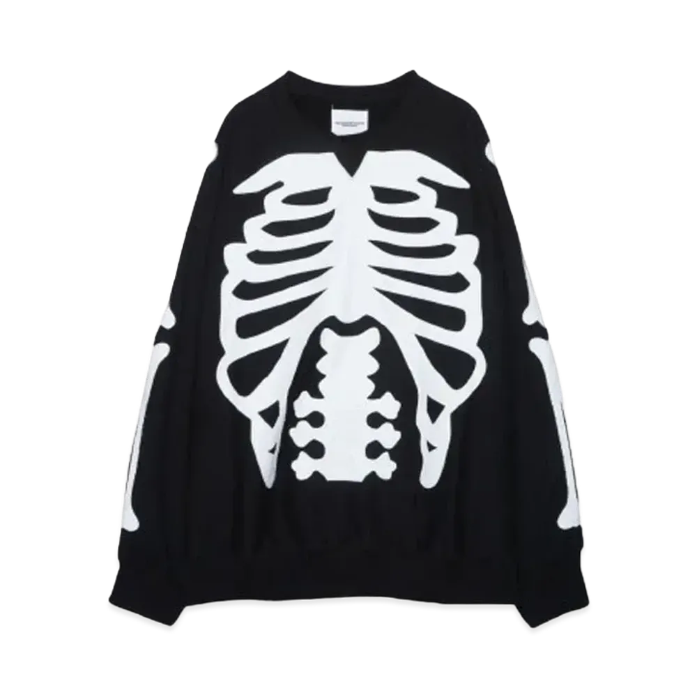 TAKAHIROMIYASHITATheSoloist. back gusset sleeve crew neck sweat shirt. (bone type01) "black x white"
