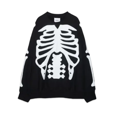 TAKAHIROMIYASHITATheSoloist. back gusset sleeve crew neck sweat shirt. (bone type01) "black x white"
