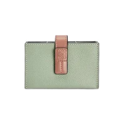 LOEWE Accordion Cardholder In Soft Grained Calfskin "Rosemary/Tan"