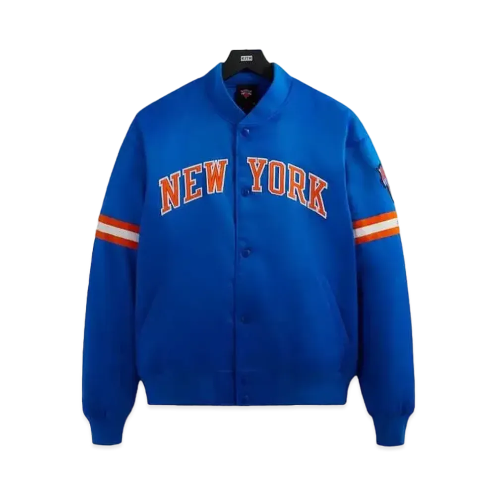 Kith x New York Knicks Satin Bomber Jacket "Royal"