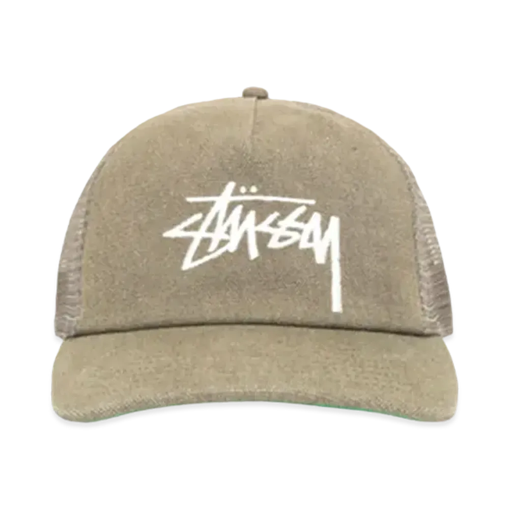 Stussy Mid Depth Big Stock Mesh Snapback "Army Green"