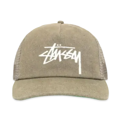Stussy Mid Depth Big Stock Mesh Snapback "Army Green"