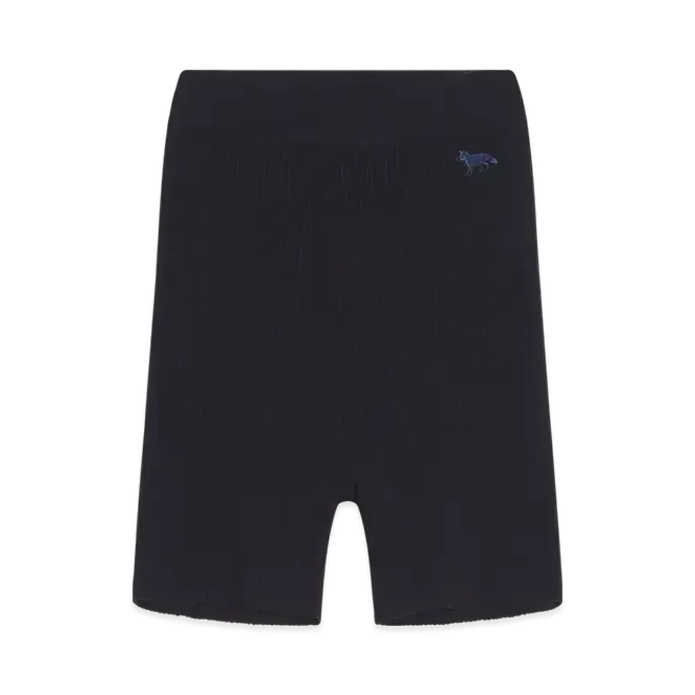 Maison Kitsune Baby Fox Patch Fine Rib Shorts "Navy"