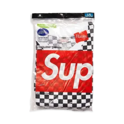 Supreme x Hanes Tagless Tees (2 Pack) "Checkerboard" (18SS)