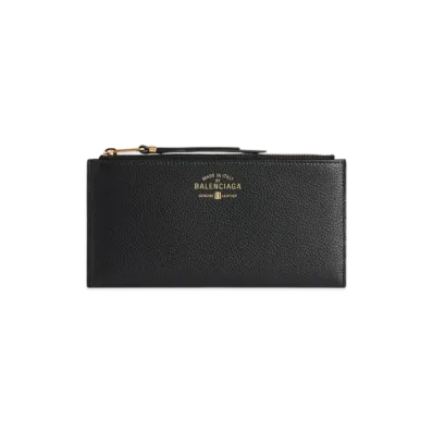 BALENCIAGA Carrie Bi-fold East-west Wallet "Black"