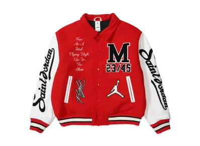 Nike Jordan x SAINT Mxxxxxx M J SM Varsity Jacket "Red/White"