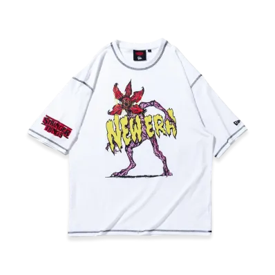 NEW ERA x Netflix Stranger Things S/S Oversized Cotton T-Shirt Demogorgon "White"