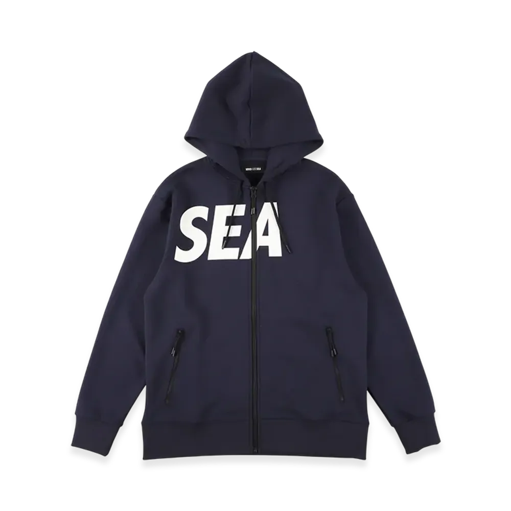 WIND AND SEA SIG Tech Fleece Zip-Up Hooded Shirt "Navy"
