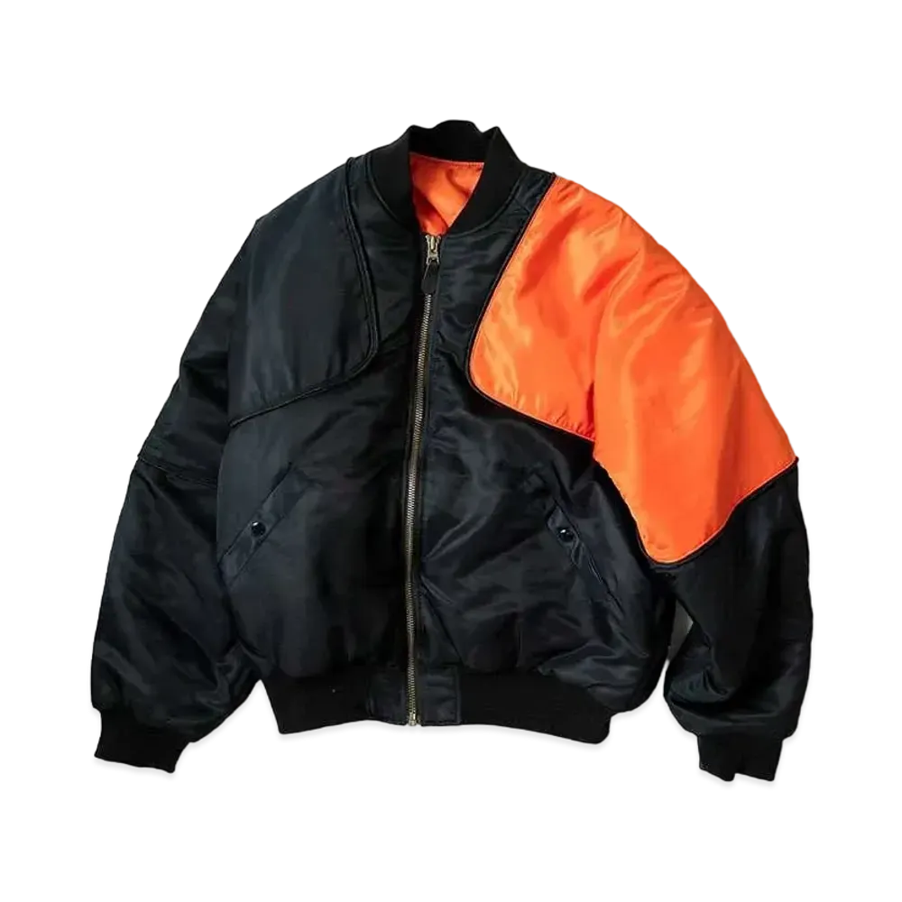 KAPITAL MA-1 NYLON SHAM BOMBER JACKET "Black"