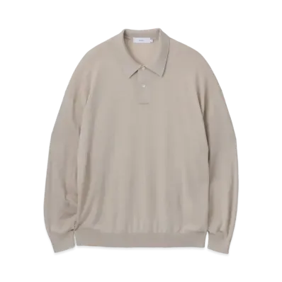 Graphpaper High Gauge Knit Oversized L/S Polo "Beigh"