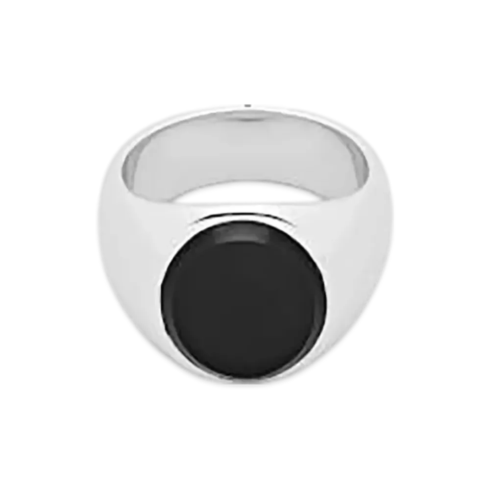 TOM WOOD Oval Black Onyx "Silver"