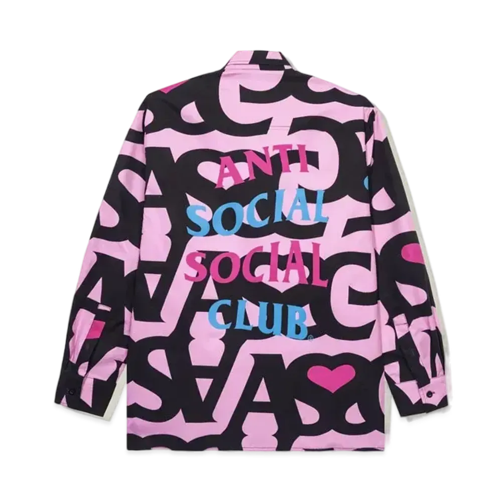 ANTI SOCIAL SOCIAL CLUB FA22 Negative Space L/S Cotton Button Up Pink "Pink"