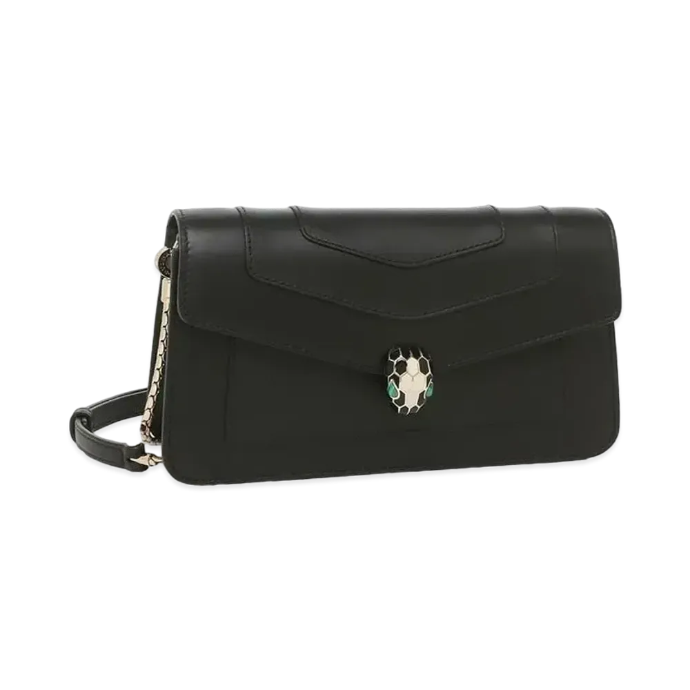 BVLGARI Serpenti Forever Chain Wallet "Black"