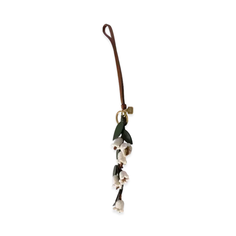 MIUMIU Trick Leather Keyring "White"
