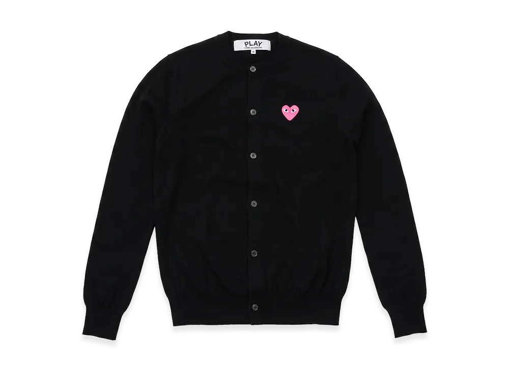 PLAY COMME des GARCONS Crewneck Cardigan "Black"