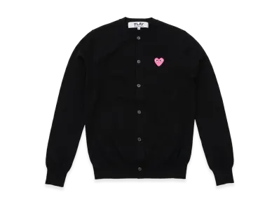 PLAY COMME des GARCONS Crewneck Cardigan "Black"