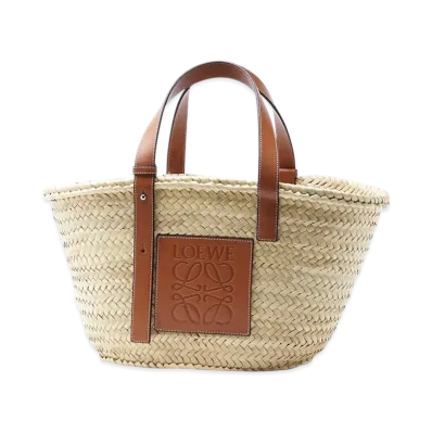 LOEWE Cesta De Palma Raffia "Natural Tan"