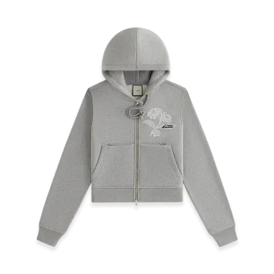 Kith x Lisa Women's Tye Embroidered Lace Zip Hoodie "Cool Heather Grey"