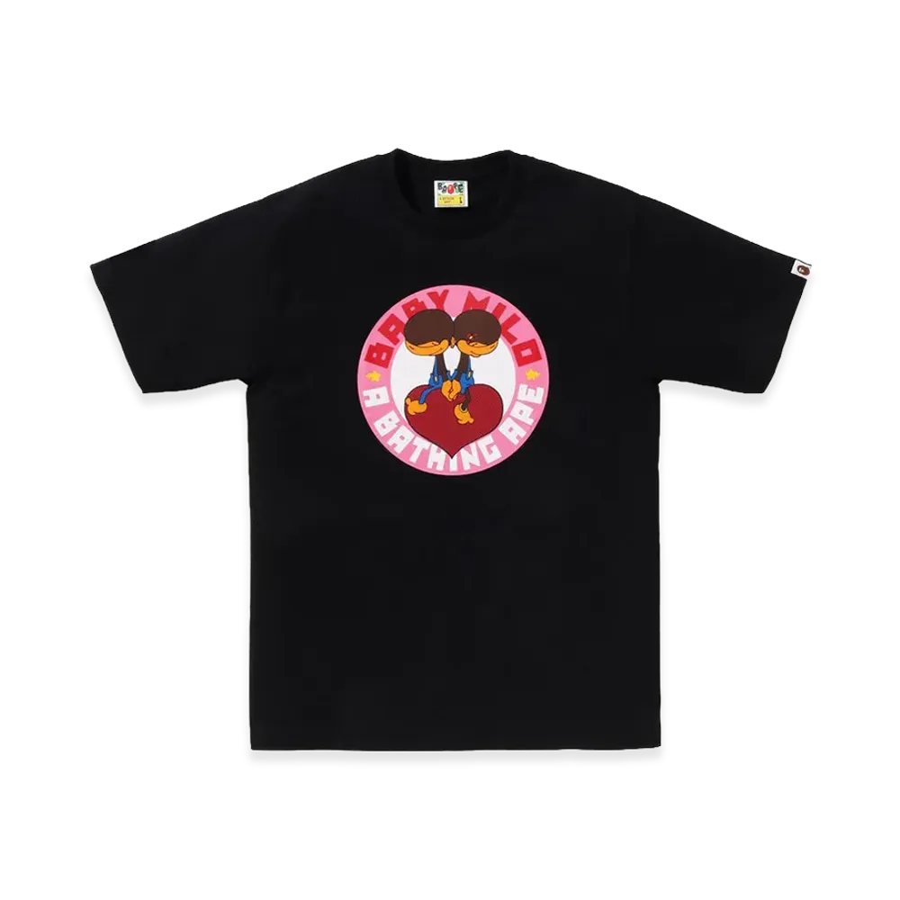A BATHING APE Heart Baby Milo Tee "Black"