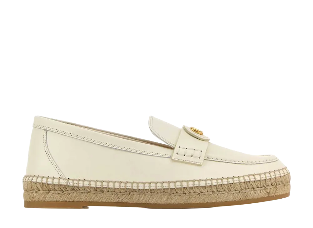 Valentino Garavani Women's White Leather Vlogo Signature Espadrilles "White"