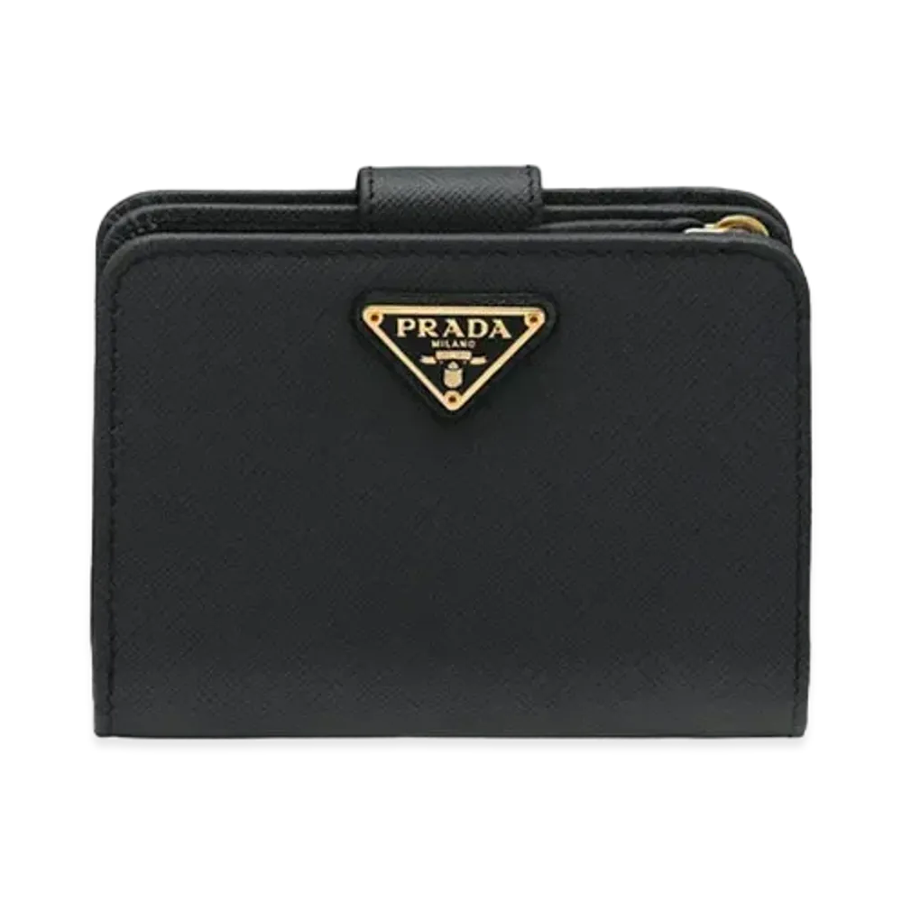 PRADA Small Saffiano Leather Wallet "Black"